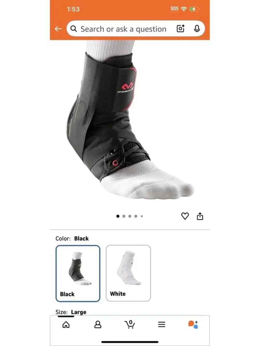 Ankle Brace Ultralight for Sprained Ankle, Figure 8 Ankle Braces,...L